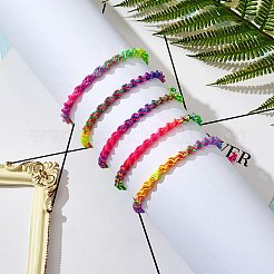 編組ナイロン糸コードブレスレット  カラフル  1/4インチ（0.5cm）  内径：2~3-1/8インチ（5~8cm）  5個/セット&nbsp;BJEW-SW00049-02