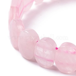 Natural Rose Quartz Oval Beaded Stretch Bracelet&nbsp;G-E010-01N