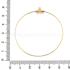 PVD真空メッキ304ステンレスペンダント  フープピアスパーツ  18KGP本金メッキ  53x49.5x1.5mm  20ゲージ  穴：1mm  ピン：0.8mm&nbsp;STAS-T031-20-50mm-G