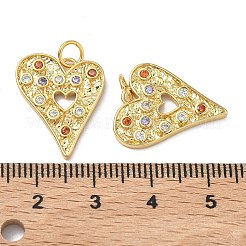 Brass Pave Cubic Zirconia Pendants&nbsp;KK-F933-02G