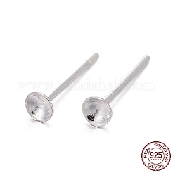 925スターリングシルバー製スタッドピアスパーツ  スタンプ925個付き  銀  12mm  ピン：0.7mm&nbsp;STER-S002-41