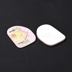 印刷されたアクリルカボション  家柄のナゲット  ピンク  30x39x2.2mm&nbsp;MACR-C003-27