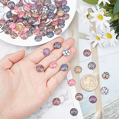 200Pcs Animal Skin Printed Glass Cabochons&nbsp;GGLA-SC0001-54