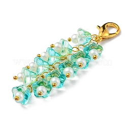Trumpet Flower Glass Pendant Decorations&nbsp;HJEW-YW0001-02A