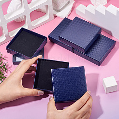 5Pcs Rhombus Textured Cardboard Jewelry Packing Boxes with Sponge Inside&nbsp;CBOX-TA0001-18C