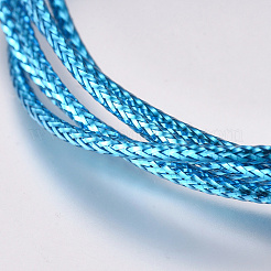 髪の編み紐  ブレードドレッドヘア用  diyのカラフルなスタイリングヘアブレイディング  ディープスカイブルー  97~98x1mm&nbsp;OHAR-WH0016-26B