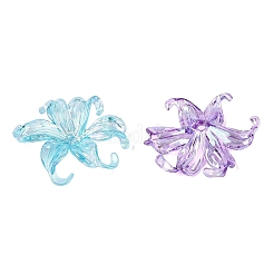 透明プラスチックビーズ  アイリスの花  ABカラーメッキ  ミックスカラー  44~45x39~42x9~9.5mm  穴：2.8~3mm  約251個/500g&nbsp;KY-N025-43
