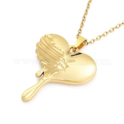 Melting Heart 304 Stainless Steel Pendant Necklaces&nbsp;NJEW-G083-02C-G