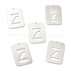 変色しない304ステンレススチールペンダント  アルファベットの長方形  中空  文字.x  32x22x1mm  穴：1.5mm&nbsp;STAS-K216-49Z-P