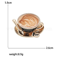 コーヒーエナメルピン  バックパック服用合金ブローチ  ブラック  19x26mm&nbsp;PW-WGF03CC-02