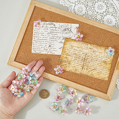 鉄製画鋲36個  樹脂の花で  ミックスカラー  20mm&nbsp;AJEW-WR00005