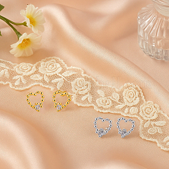 4 Pairs 2 Colors Brass Rhinestone Stud Earrings&nbsp;EJEW-GO0007-002