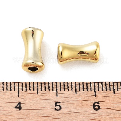 CCBプラスチックビーズ  コラム  ゴールドカラー  11x5.5mm  穴：2.5mm&nbsp;CCB-K013-03G-1