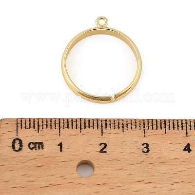 Brass Adjustable Loop Ring Bases&nbsp;KK-A272-10G-1