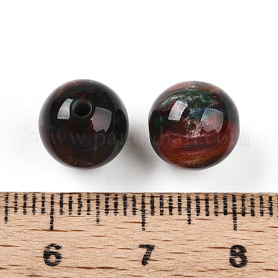 樹脂ビーズ  ラウンド  ツートン  ダークスレートブルー  10mm  穴：2mm&nbsp;RESI-YW0004-28B-09-1