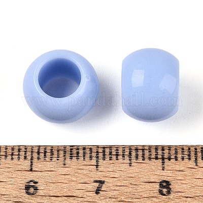 不透明なアクリルビーズ  ラウンド  コーンフラワーブルー  12x9.8mm  穴：6.5mm  約850個/500g&nbsp;SACR-N018-05J-1