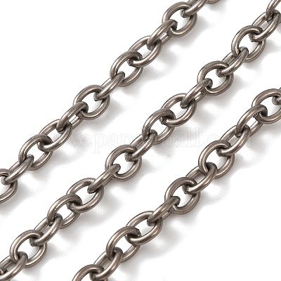 チタンアズキチェーン  溶接されていない  スプールで  生（メッキなし）  5x4x1mm&nbsp;CHS-A021-02A-1