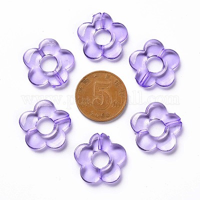 透明なアクリルビーズフレーム  花  ライラック  19x20x3.5mm  穴：1.6mm  内径：6.5mm&nbsp;X-TACR-S154-29B-47-1