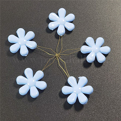 鋼製ミシン針装置  スレッダー  スレッドガイドツール  プラスチック製の花付き  ライトスカイブルー  45mm&nbsp;PW22063035247-1
