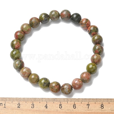Natural Unakite Bead Stretch Bracelets&nbsp;BJEW-K212-B-006-1
