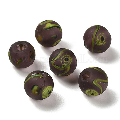Handmade Frosted Lampwork Beads&nbsp;LAMP-C016-04C-06-1