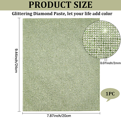 ラインストーンステッカー  長方形  ペリドット  240x200x1.7mm&nbsp;DIY-WH20048-003D-1