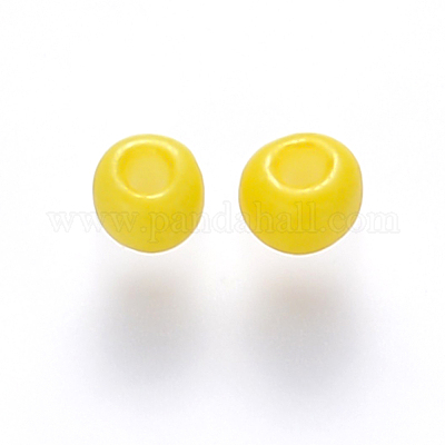 12/0ベーキングペイントガラスラウンドシードビーズ  きいろ  1.5~2x1.5mm  穴：0.5~1mm  約30000個/ポンド&nbsp;SEED-S036-01A-05-1