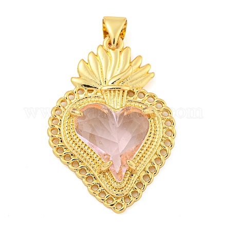 Rack Plating Brass Pendants ZIRC-L100-163G-02-1