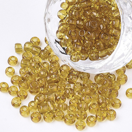 ガラスシードビーズ トランスペアレント ラウンド ダークチソウ 8/0 3mm 穴:1mm 約10000ビーズ/ポンド SEED-A004-3mm-2C-1
