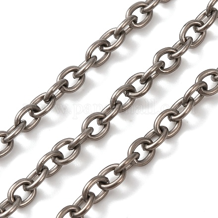 チタンアズキチェーン  溶接されていない  スプールで  生（メッキなし）  5x4x1mm&nbsp;CHS-A021-02A-1