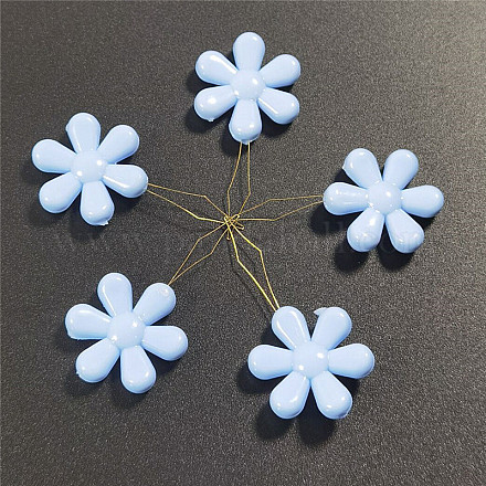 鋼製ミシン針装置  スレッダー  スレッドガイドツール  プラスチック製の花付き  ライトスカイブルー  45mm&nbsp;PW22063035247-1