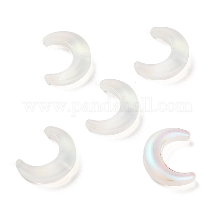 グラデーション手作りランプワーク ビーズ  ムーン  クリアAB  16.5x13x5.5mm  穴：1mm&nbsp;LAMP-C005-02F-1