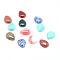 Natural & Synthetic Mixed Stone Cabochons, Mixed Style, teardrop, Mixed Color, 25x18x6mm