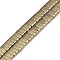 Electroplated Non-magnetic Synthetic Hematite Beads Strands, Rectangle, 2-Hole, Light Gold Plated, 5x2x2mm, Hole: 0.8mm, about 190~195pcs/strand, 15.55~16.73(39.5~42.5cm)