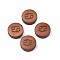 Laser Engraved Wood Beads, Flat Round with 12 Constellations, Dyed, Camel, Cancer, 12x4mm, Hole: 1.6mm