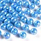 Opaque Acrylic Beads, AB Color Plated, Round, Deep Sky Blue, 10x9mm, Hole: 2mm, about 940pcs/500g