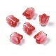 プラスチックビーズ  花  レッド  13~15x9~15x9~15mm  穴：0.8~1.2mm&nbsp;KY-N015-037E-1