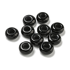 ナチュラルブラックストーンビーズ  ロンデル  10x4.5mm  穴：3.5mm
