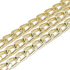 無溶接アルミ製カーブチェーン  ライトゴールド  16x9.5x2.3mm