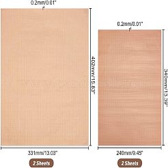 4枚2スタイルPTFEバーベキューパッド  ノンスティック耐熱グリルマット  長方形  砂茶色  2枚/スタイル&nbsp;AJEW-FH0002-32