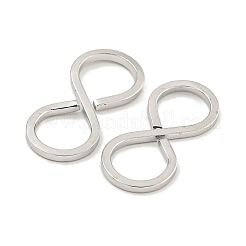 変色しない304ステンレススチールペンダント  8のチャーム  ステンレス鋼色  25.5x11.5x1.5mm  穴：8.5mm&nbsp;STAS-A099-15P