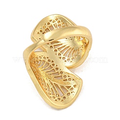 Brass Open Cuff Rings&nbsp;RJEW-P127-01G