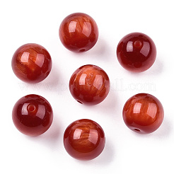 樹脂ビーズ  天然石風  ラウンド  ファイヤーブリック  19.5~20mm  穴：2.5mm&nbsp;X-RESI-S377-15C-05