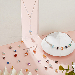 84Pcs 2 Styles Gemstone Links Connector Charms&nbsp;PALLOY-FH00112