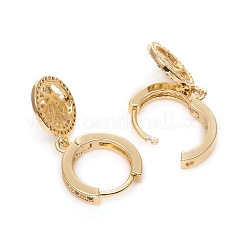 Brass Micro Pave Cubic Zirconia Huggie Hoop Earrings&nbsp;EJEW-G276-01G