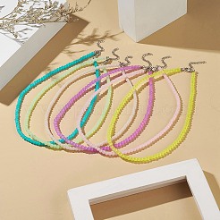 Baking Paint Imitation Jade Glass Beaded Necklace Sets for Women&nbsp;NJEW-JN04196