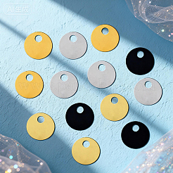 66g 4色プラスチックペンダント  フラットラウンドのチャーム  ミックスカラー  19.5~20x0.2mm  穴：5mm&nbsp;KY-GF0001-76