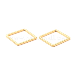 201 ステンレススチールリンクリング  正方形  ゴールドカラー  11.5x11.5x1mm&nbsp;STAS-C030-08A-G