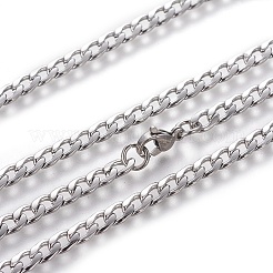 Non-Tarnish 304 Stainless Steel Curb Chain Necklaces&nbsp;LS-NJEW-E143-02P