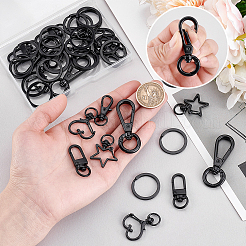 30Pcs 6 Styles Zinc Alloy Swivel Clasps & Split Key Rings&nbsp;FIND-PH0024-77